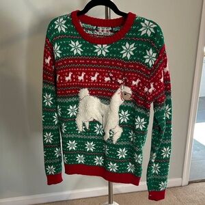 Festive Llama Sweater - Red and Green